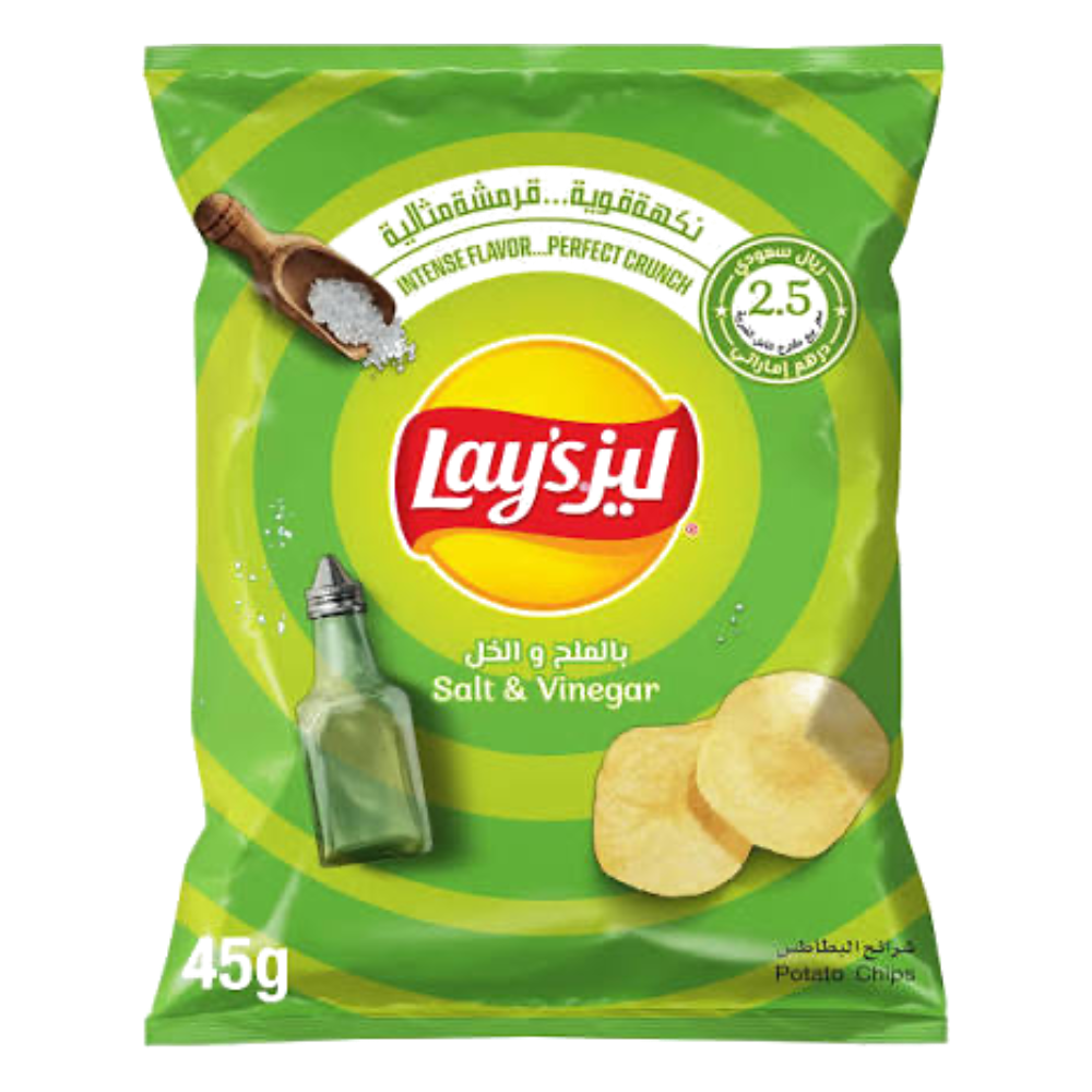 بطاطس ليز نكهة خل وملح 45 جم